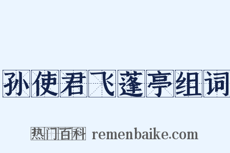 孙使君飞蓬亭组词是什么意思的图片